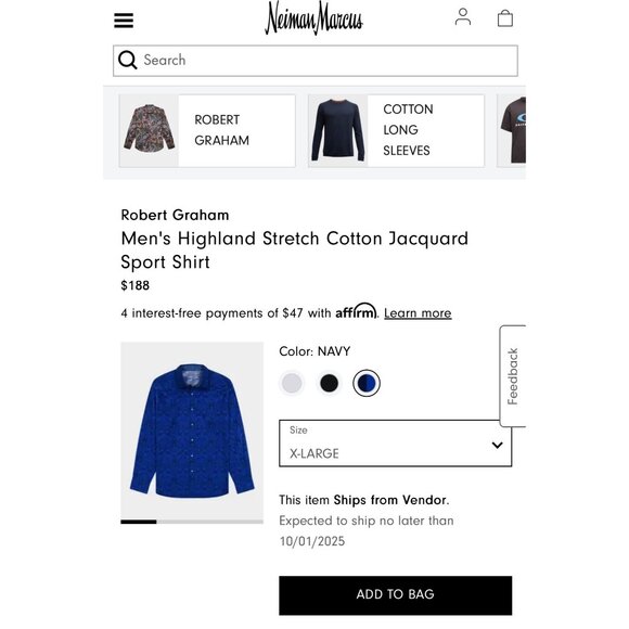 Robert Graham Highland Stretch Mens Jacquard Bright Blue Long-Sleeve Button-Up S - Picture 13 of 13